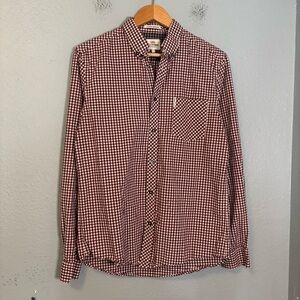 Ben Sherman Red Gingham Button Down Shirt‎